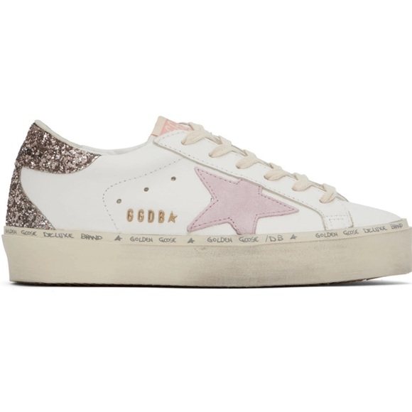 Golden Goose Hi Star Sneaker White, Antique Pink, Cinder, NIB Auth - Picture 1 of 10